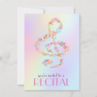 Invitation fleurs d'aquarelle serrure