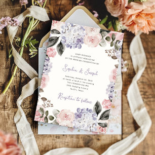 Invitation Fleurs d'aquarelle vintages   MARIAGE