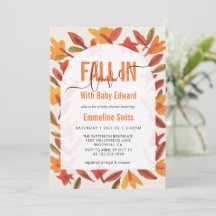 Fleurs d'automne à l'aquarelle Baby Shower Tombez 