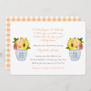 Invitation Fleurs d'automne Baby shower d'automne neutre pour