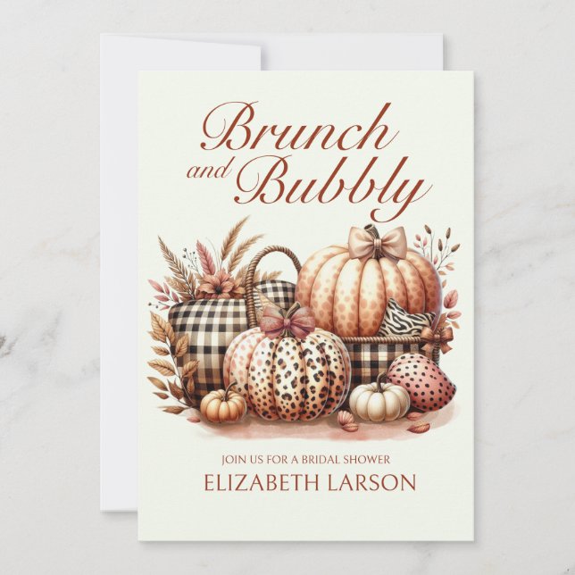 Invitation Fleurs d'automne Brunch citrouille et mariage péti (Devant)