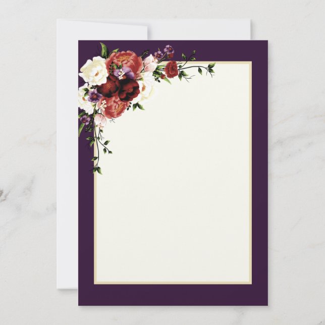 Invitation Fleurs d'automne Crème en terre cuite Fleur Bourgo (Dos)