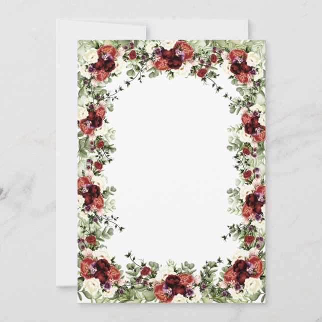 Invitation Fleurs d'automne Crème en terre cuite Fleur Bourgo (Devant)