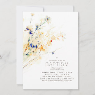 Invitation Fleurs d'automne de terre Élégant Baptême