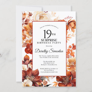 Invitation Fleurs d'automne en terre cuite 19e Anniversaire s