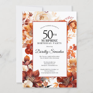 Invitation Fleurs d'automne en terre cuite 50e Anniversaire s