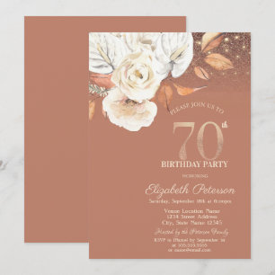 Invitation Fleurs d'Automne Lumières Paillettes 70e Anniversa