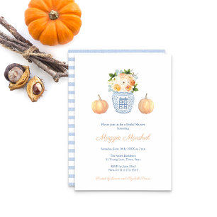 Invitation Fleurs d'automne preppy Ginger Jar Baby shower Cit