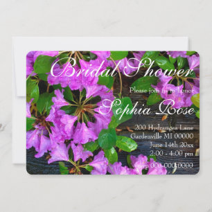 Invitation Fleurs d'Azaleas roses, jardin rustique