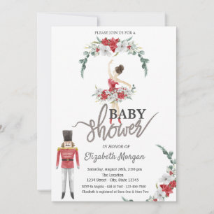 Invitation Fleurs de Ballerine Casse-Noisette Baby Shower 