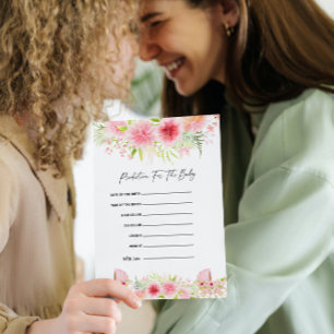 Invitation Fleurs de bébé Baby shower prédictions pour bébé