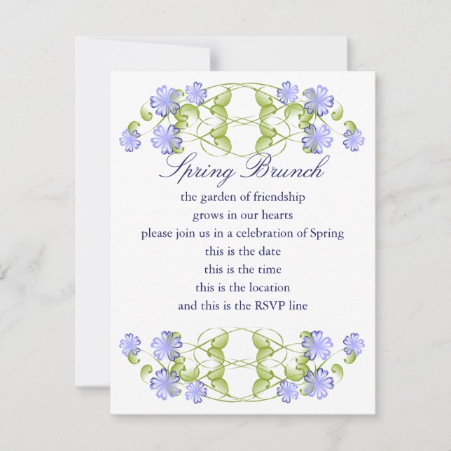 Invitation Fleurs de bordure d'aquarelle (Devant)