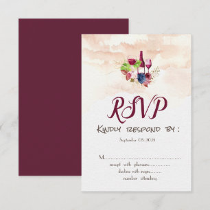 Invitation Fleurs de Bourgogne Dégustation de Vin Aquarelle