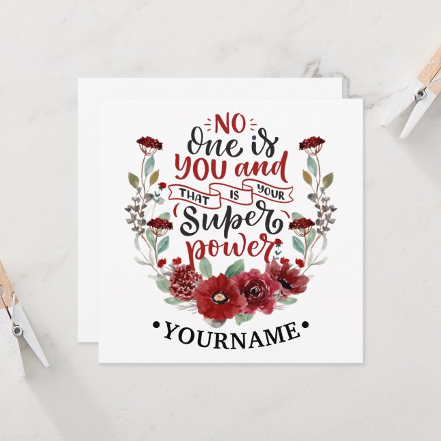 Invitation Fleurs de Bourgogne Personne n'est toi & C'est ton (Devant/Arrière en situation)