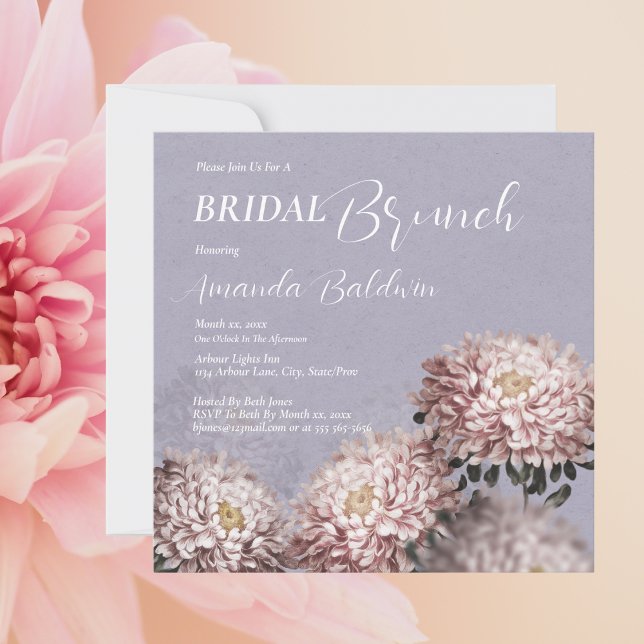 Invitation Fleurs de brunch de mariage  (Bridal Brunch Floral Invitation)