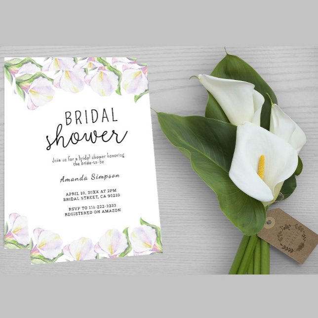 Invitation Fleurs de calla blanches Baby Shower de mariage  (Créateur téléchargé)