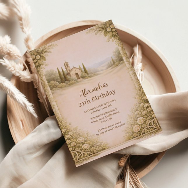 Invitation Fleurs de campagne romantiques pour anniversaire (Créateur téléchargé)