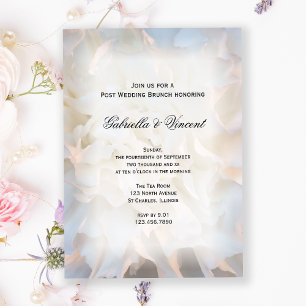 Invitation Fleurs de carnation blanche Post Mariage Brunch