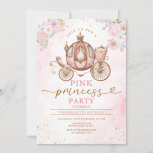 Invitation Fleurs de Carrosse d'Anniversaire de Princesse Ros