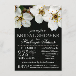 Invitation Fleurs de cerise blanche Wedding shower nuptiale