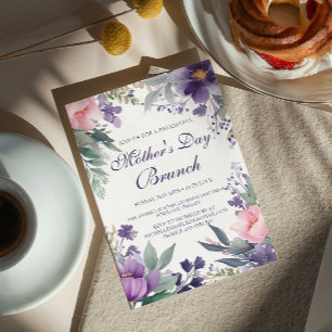 Invitation Fleurs de cerisier d'aquarelle Brunch Fête des Mèr