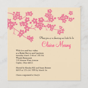 Invitation Fleurs de cerisier en rose et ivoire