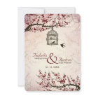 Fleurs de cerisier et inséparables épousant