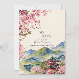 Invitation Fleurs de cerisier japonaises Sakura Enregistrez l