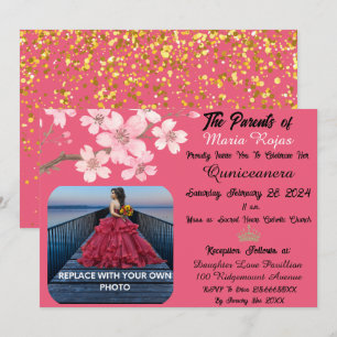 Invitation Fleurs de cerisier rose en fleurs   Photo Quincean