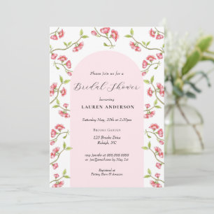 Invitation Fleurs de cerisier rose et blanc pour la douche de