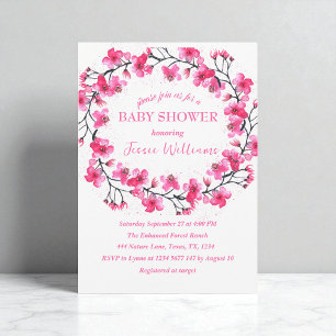 Invitation Fleurs de cerisier Sakura Baby shower