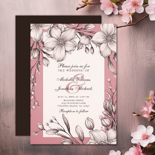 Invitation Fleurs de cerisiers Romantique Printemps Mariage f