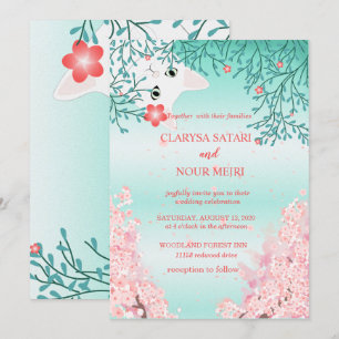 Invitation Fleurs de chat fraîches et fraîches mariage