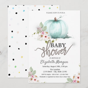 Invitation Fleurs de citrouille à l'aquarelle Baby Shower à p