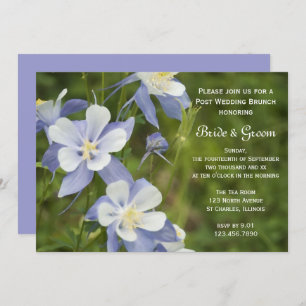 Invitation Fleurs de colonne bleue Mariage de poste Brunch