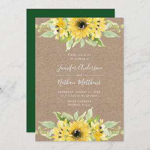 Invitation Fleurs de couleur aquarelle   Rustique Mariage pap