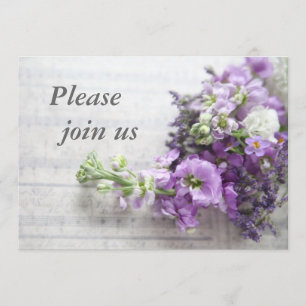 Invitation fleurs de couleur lavande lors d'un mariage musica