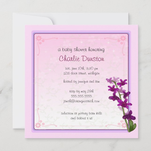 Invitation Fleurs de dandrabium (Devant)