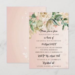 Invitation Fleurs de douche nuptiale Min rose clair