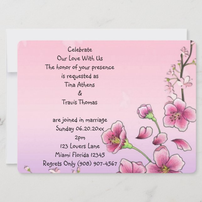 Invitation Fleurs de fête de mariage fantaisistes de fleurs d (Devant)