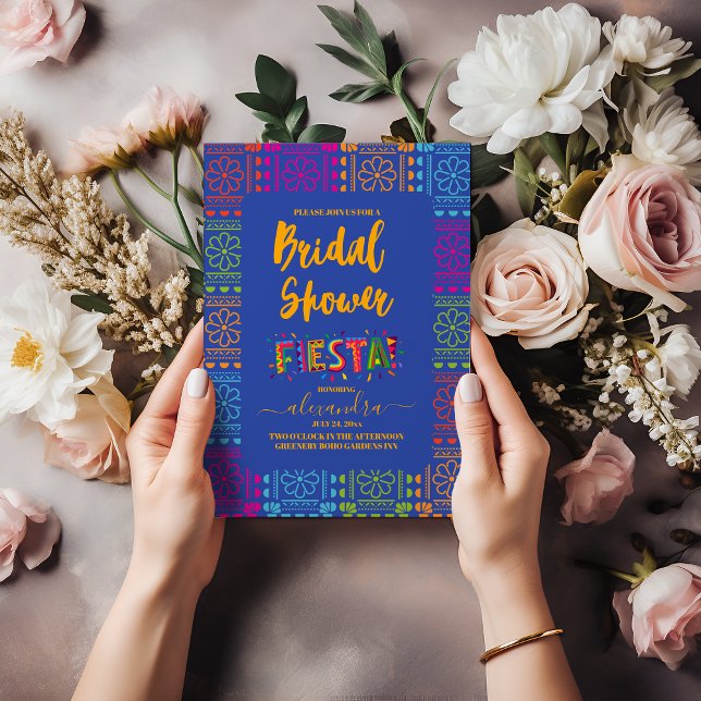 Invitation Fleurs de fleur de Fête des mariées florale mexica (Créateur téléchargé)