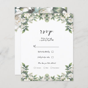 Invitation Fleurs de Gardenia Blanche Elégant Mariage Floral