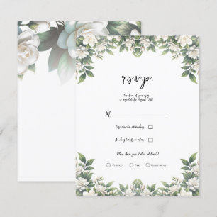 Invitation Fleurs de Gardenia Blancs Élégant Mariage Floral R