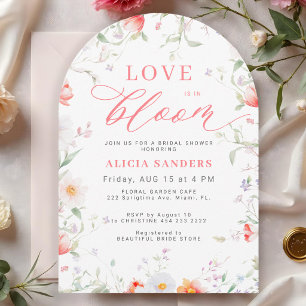 Invitation Fleurs de jardin élégantes en amour en fleurs pour