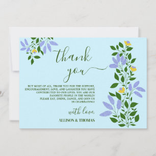 Invitation Fleurs de Jardin Mint Merci Mariage