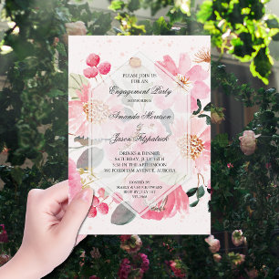Invitation Fleurs de jardin Partie d'engagement