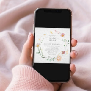 Invitation Fleurs de Jardin Roses Vides Fête des mariées de c