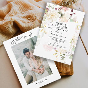 Invitation Fleurs de jardin verdure bohème floral Baby Shower