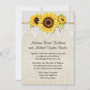 Invitation Fleurs de jarre de Mason rustique - Dentelle de to