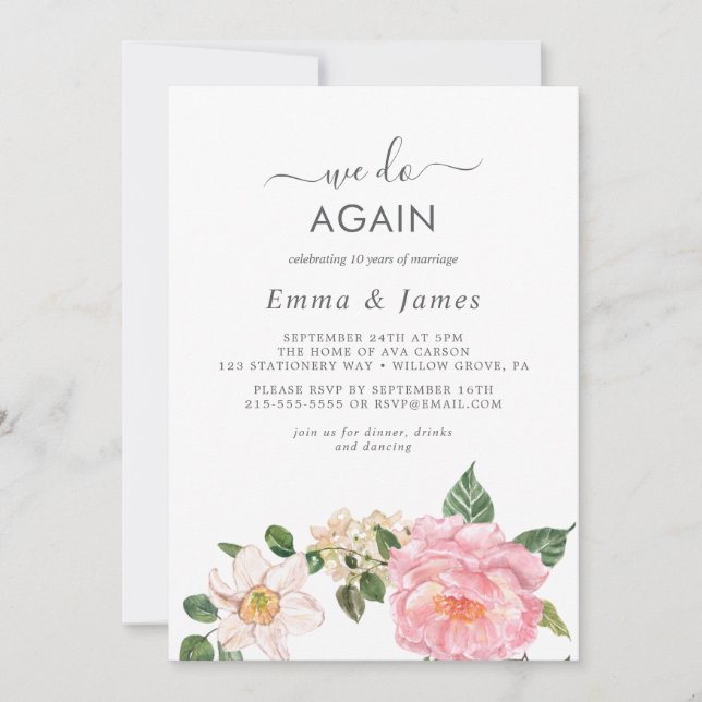Invitation Fleurs de la Terre Rustique "Nous le refaisons" Re (Devant)